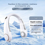 Bladeless Neck Fan | Hands-Free Wearable USB Fan with Digital Display