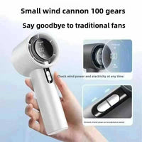 Handheld Turbo Fan | 100-Speed USB Rechargeable with Digital Display